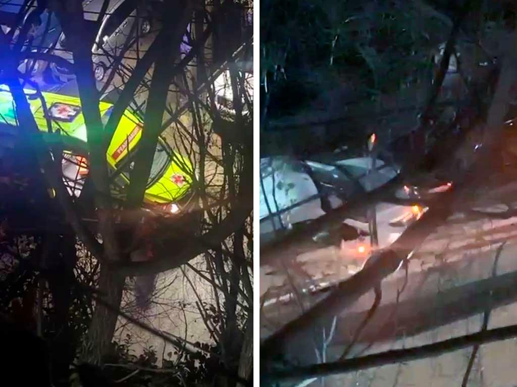 Лобовое столкновение двух автомобилей в центре Сочи